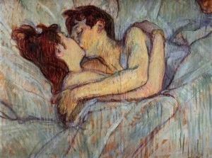 A Kiss in bed, Henri de Toulouse-Lautrec