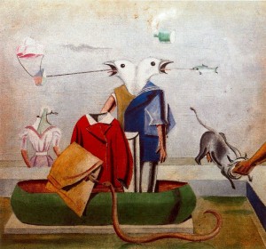 Birds also Birds, Fish Snake and Scarecrow, Max Ernst, 1921